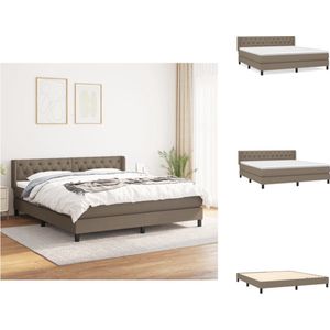 vidaXL Boxspringbed - Comfort - Bed - 203 x 163 x 78/88 cm - Taupe - Bed