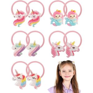 5 Pairs Elastic Hair Eraser - Cartoon Haarseile - Pferdeschwanzhalter - Haarbänder - Kawaii Haarschmuck - Elastic Hair Eraser for Kids - Birthday Gift for Kids - Kinderen Haarsieraden