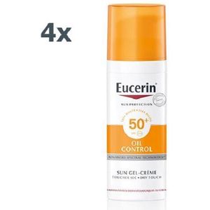 Eucerin Sun Oil Control Gel-Crème SPF 50+ Zonnebrand - 50 ml 4 pack