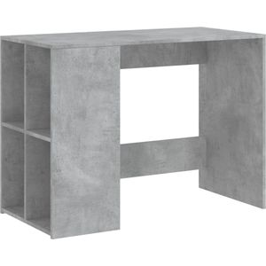 vidaXL - Bureau - 102x50x75 - cm - bewerkt - hout - betongrijs