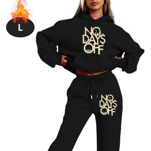 Livano Joggingpak - Huispak - Volwassenen - Trainingspak - Comfortabel - Joggingsbroek - Tracksuit - Dames - Winter - Zwart - S