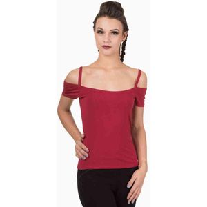 Banned Off shoulder top -S- REMINISCE Bordeaux rood