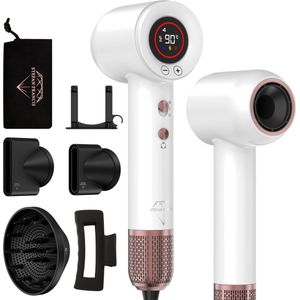 Stefan Francis® IonicDry 7-Delig - Haardroger - Hairdryer - Föhn met Diffuser - Magnetische Opzetstukken - 13 Standen - 3M Stroomkabel