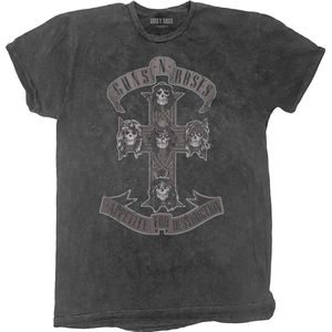 Guns N' Roses - Monochrome Cross Kinder T-shirt - Kids tm 6 jaar - Zwart