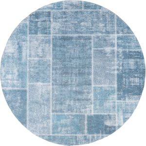 Karpet Mijnen Rond Grijs/Blauw ø120 cm