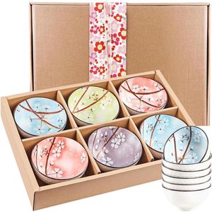 Mueslikommen set van 6 - 300 ml dessertkommen van porselein