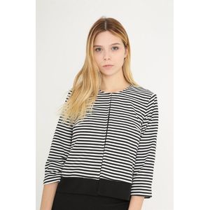 Gestreept vestje met haak sluitinkje - zwart/wit - maat 40