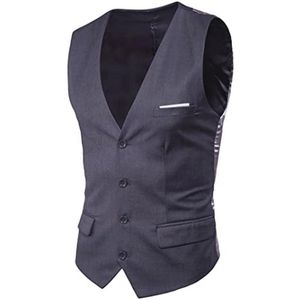 Slim fit herenvest met kant, V-hals, katoenen casual en formeel vest
