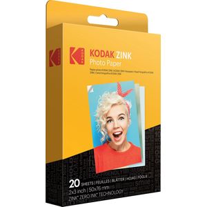 Zink - Premium Fotopapier - Wit - 2 x 3 inch - 20 Stuks - Compatibel met Polaroid Snap