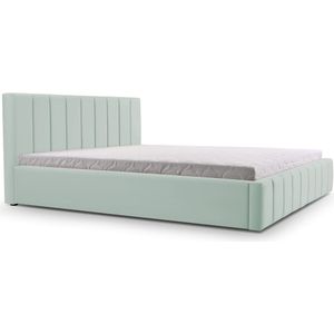 Bed 01 - Gestoffeerd bed met Fluweel Beklede Tweepersoonsbed - 180x200 cm - Elegant en Comfortabel - Mintgroen (TRINITY 21)