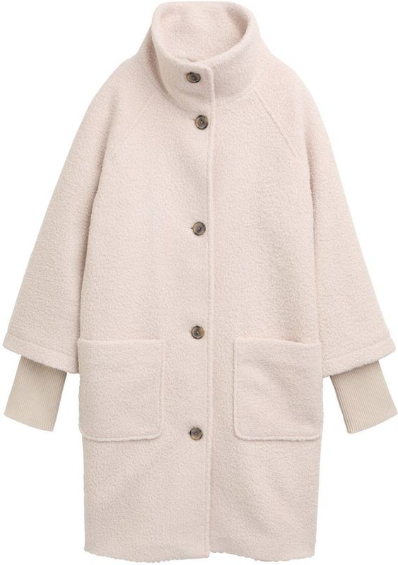 Tom Tailor - Bouclé Jas - Met Opstaande Kraag