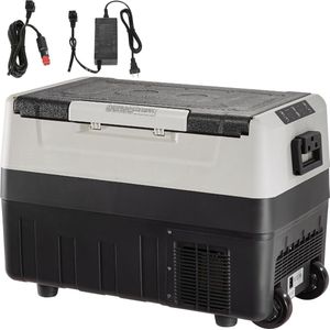 55L Auto Koelbox en Vriezer - Draagbare Compressor Koelbox voor Camping - Reizen en Outdoor Avonturen - zwart/grijs