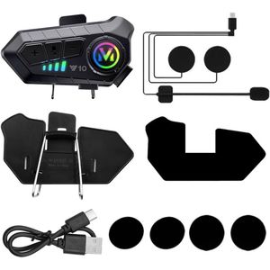 White-Label® Motorhelm Headset - Intercom - Bluetooth -Zwart