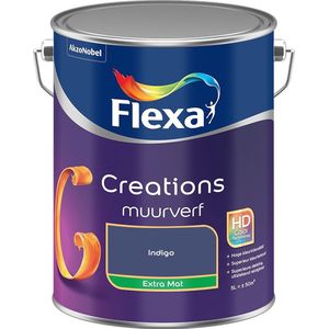 Flexa - Creations Muurverf Extra Mat - Indigo - Mengverf - 5 Liter