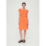 s.Oliver - Chiffon Jurk - A-lijn - Plooien - Ronde Hals