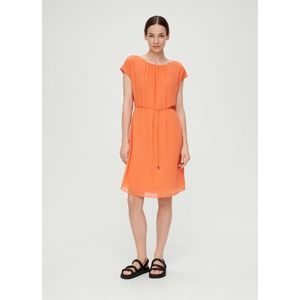 s.Oliver - Chiffon Jurk - A-lijn - Plooien - Ronde Hals