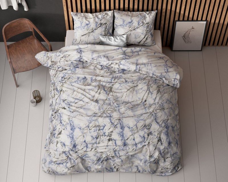 Sleeptime - Glamour Ocean - Dekbedovertrek - Blauw - Micropercal - 140x200/220 + 1 Kussensloop 60x70