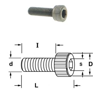 CMT - Inbusbout met Ronde Kop - Snijgereedschappen - 1/8 x 1/2