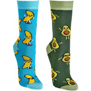 Grappige sokken | Dames sokken | Heren sokken | Thema: Avocado | Merk: Feterz | Maat: 36-41 / 42-47 | 2 Paar