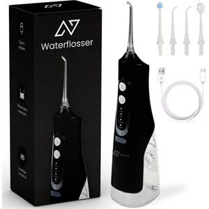 NAYD Waterflosser - monddouche - elektrisch flosapparaat - 4 standen - 360° Reiniging - Zwart