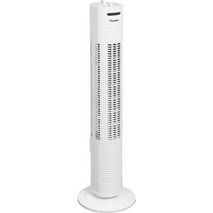 Bestron Torenventilator, Ventilator met 3 snelheidsstanden & 75° graden draaifunctie, incl. Timer, hoogte: 78 cm, 35W, AFT760W, kleur: wit