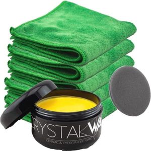 Auto Crystal Wax Set - 200 ml met Geschenkspons en Microvezeldoeken