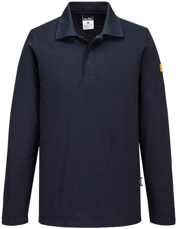Portwest - AS23 - Polo - Marine - Lange Mouw - Antistatisch