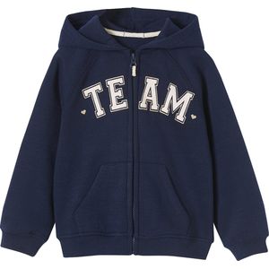 Vertbaudet Sportsweater met rits en capuchon met ""Team"" motief meisjes