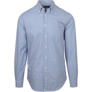 Steppin' Out Poplin Overhemd Ruit Lichtblauw - Maat M - Heren