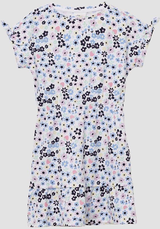 Jerseyjurken - Korte Jurk - All-over Print - V-vormige Pasvorm