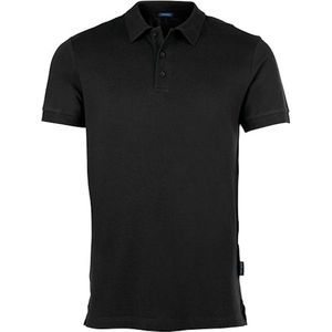 HRM - Luxe Stretch Polo - Poloshirt - Zwart - 95% Katoen & 5% Elastan, Wasbaar tot 40°C