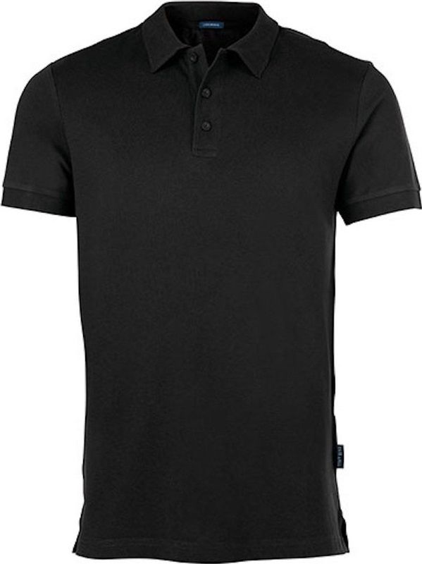 HRM - Luxe Stretch Polo - Poloshirt - Zwart - 95% Katoen & 5% Elastan, Wasbaar tot 40°C
