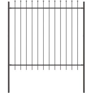 vidaXL - Tuinafsluiting - met - Sierpunt - Grijs - 1,7x1,5 - m - Staal