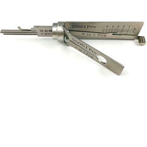 Lockpick set Tools Double-Groove Deurslot Pro 2 in 1 Decoder en Pick Tools Lockpick set