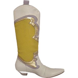 MISS SIXTY-SECTRET BOOTS-YELLOW/WHIE-LEER-39