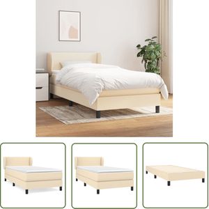 The Living Store Boxspring met matras stof crèmekleurig 90x200 cm - Boxspringbed - Boxspring - Creme Kleurig - Tweepersoonsbed - Slaapcomfort