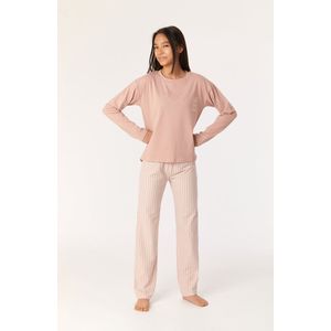 Woody pyjama meisjes/dames - oudroze - uil - 222-2-YPA-Z/360 - maat 128