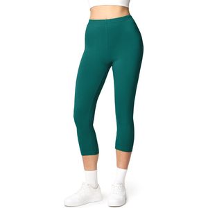 Ladeheid LA-LA40-132-LE Dames Capri Leggings - Sport - Vrijetijdsbroek - 3/4 Lengte - Katoen - Sporbroek - Yogabroek - Smaragdgroen - S