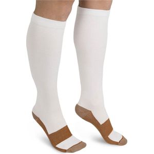 O'DADDY® Compressie sokkken duopack - compressiekousen - sportsokken uniseks - wit s/m