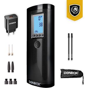 Donrox Ride F511 – Bundel Mini Compressor | Luchtcompressor | Bandenpomp Fiets & Auto | Elektrische Fietspomp – Met Oplader & Reserve Onderdelen