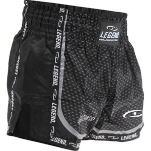 Kickboks Broekje Kind/Volwassene Carbon Black Satijn S