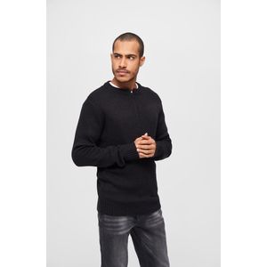 Heren - Mannen - Dikke kwaliteit - Modern - Nieuw - Armee Pullover zwart