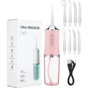 Professionele Waterflosser – 8 Nozzles - Draadloze Monddouche – 3 Modus - Oplaadbaar – USB – Hoogwaardige Mondreiniging - Roze