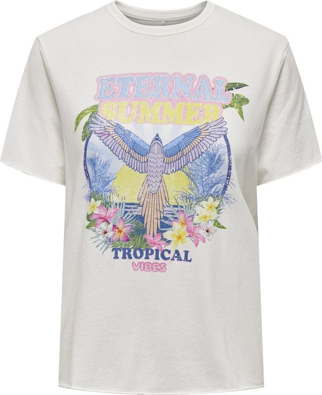 Only - Onllucy Reg Top Jrs Noos - T-shirt - Bright White - Dames