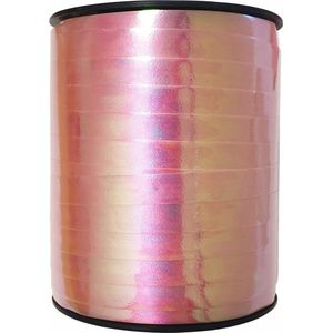 Sierlint / cadeaulint / verpakkingslint / krullint metallic parelmoer roze 10mm x 250 meter (per spoel)