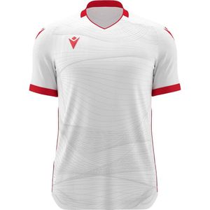 Macron Wyvern Eco Shirt Korte Mouw Kinderen - Wit / Rood | Maat: 7-8 Y