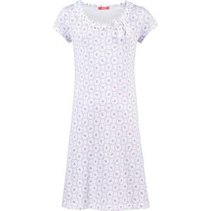 Exclusief Luxueus Kinder nachtkleding ; een Luxe mooi zacht roze Roosjes print Girly Nachthemd met een verfijnde hals verwerking én een perfect zittend wit ondergoed setje maat 140