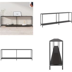 vidaXL Wandtafel 220x35x75,5 cm gehard glas zwart - Wandtafel - Wandtafels - Bijzettafel - Bijzettafels