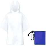 Kinder regenponcho - pvc - in blauw zakje - vanaf 4 jaar - noodponcho met capuchon - one size - transparant