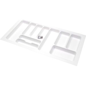 Kunststof Bestekbak Basic Series Wit, Breedte 95-90 cm - Diepte 50-44 cm - Kunststof bestekbakken / besteklade wit - Bestekcassette - Op maat aanpasbaar